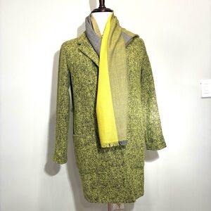 Maison Scotch Textured Coat with Matching Scarf as an Added Bonus